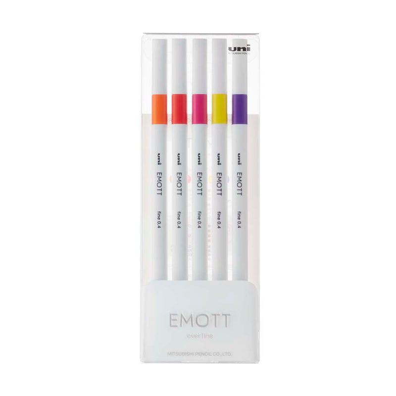 Uni Emott Everfine 0.4mm Fineliners Set of 5 No.2