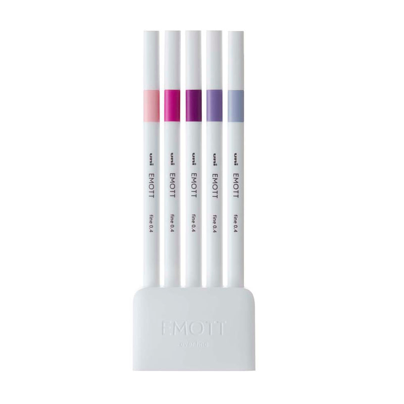 Uni Emott Everfine 0.4mm Fineliners Set of 5 Floral