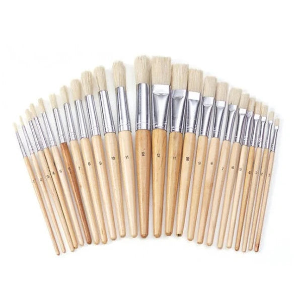 Das Flat And Round Stubby Paint Brush Set Of 24