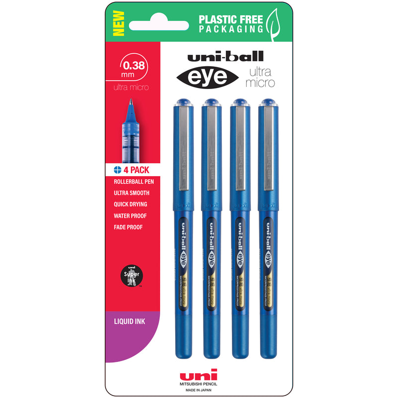 Uni Eye 0.38mm Ultra Micro Capped Pens Pack of 4