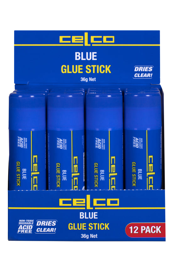 Celco 36g Blue Glue Sticks Pack Of 12