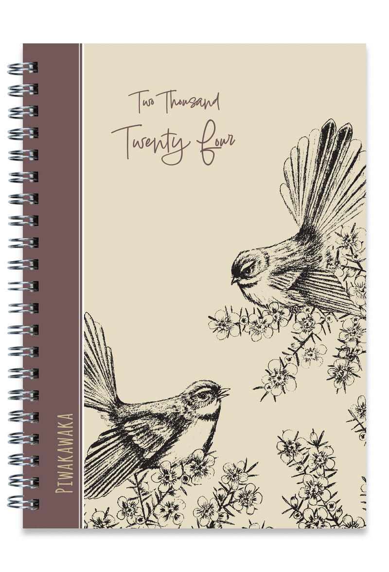 Kanuka Glen Art A53 Wiro Diary 2024 Piwakawaka