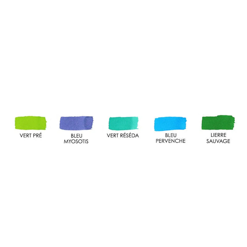 Jacques Herbin Ink 10ml - Pack Of 5 Spring Colours