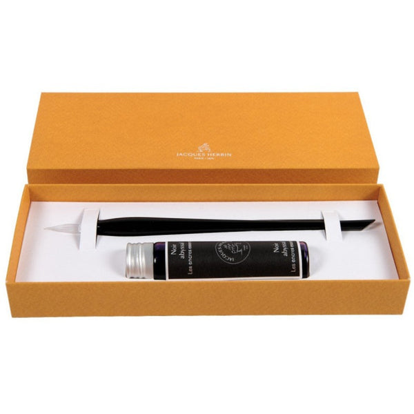 Jacques Herbin Prestige Glass Pen Set#Colour_BLACK