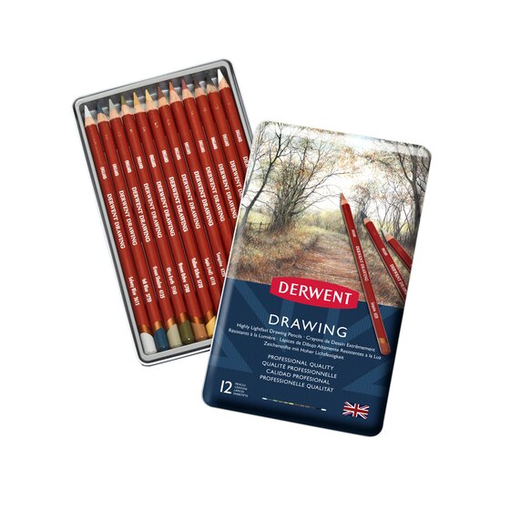 Derwent Drawing Pencil - Tin Of 12