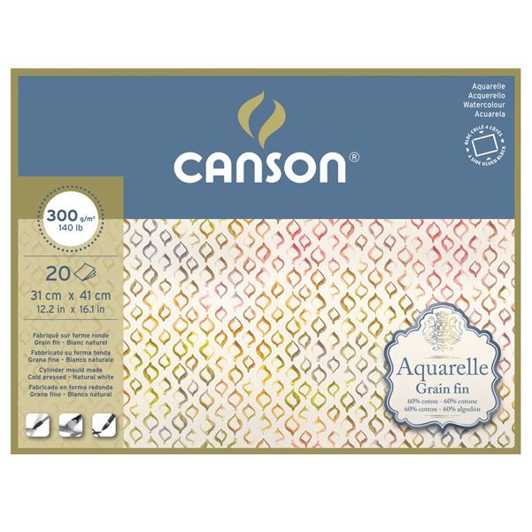 Canson Aquarelle Pad 300gsm 20 Sheets Cold Pressed
