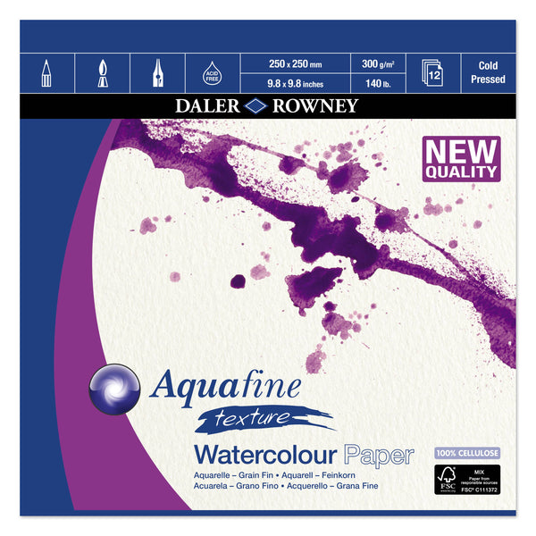 Daler Rowney Aquafine 12 Sheet Pads#Size_25X25CM