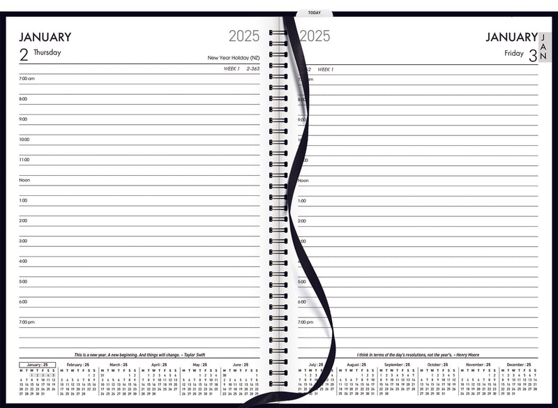 Collins Platinum A51 Day To Page Black Wiro Diary