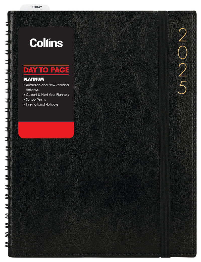 Collins Platinum A51 Day To Page Black Wiro Diary