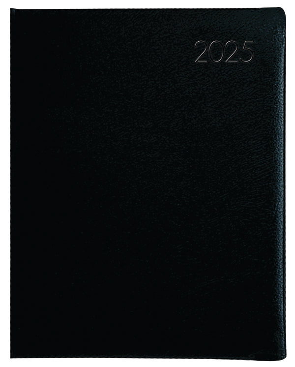 Collins Portfolio Day To Page Wiro Tabbed Black Diary