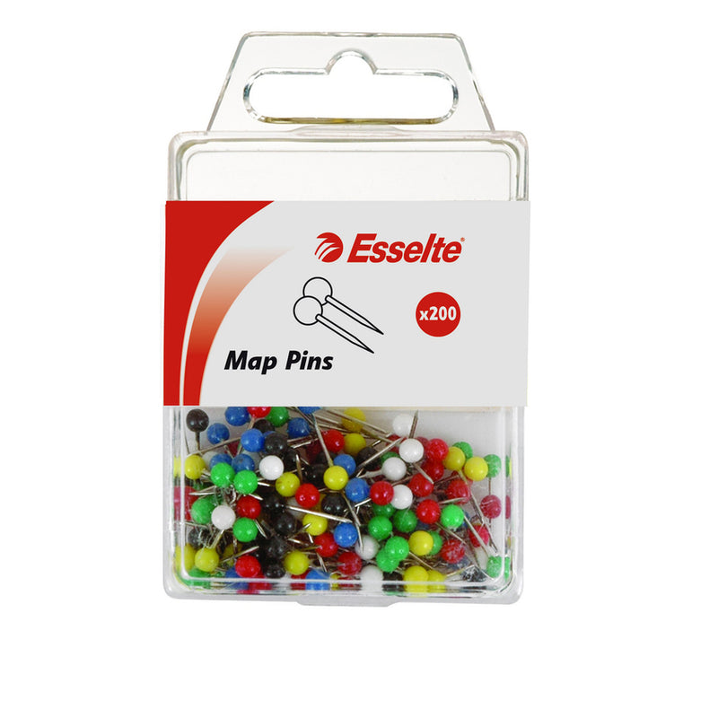 Esselte Map Assorted Pins Pack Of 200
