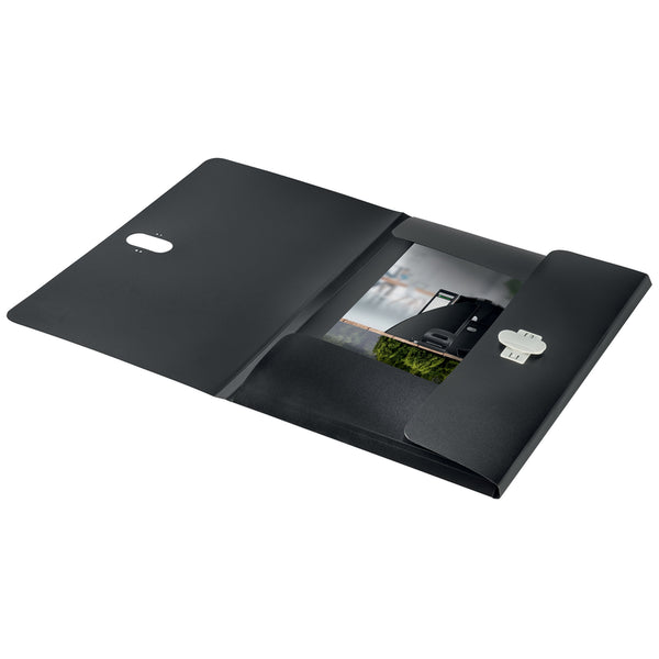 Leitz Recycle 3 PP A4 Black Flap Folders - Pack Of 10