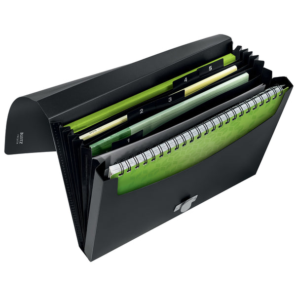 Leitz Recycle 5 Pocket PP A4 Black Expanding Files - Pack Of 5