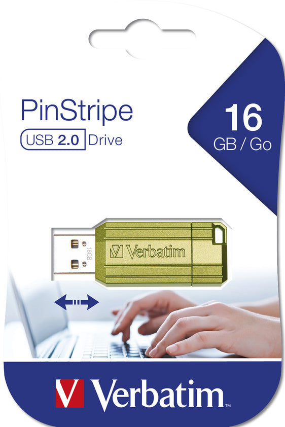 Verbatim Store'n'go Pinstripe USB Drive 16GB Green
