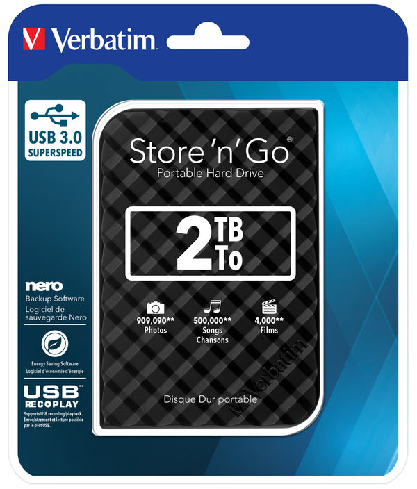 Verbatim Hard Drive Super Speed USB 3.0 2TB
