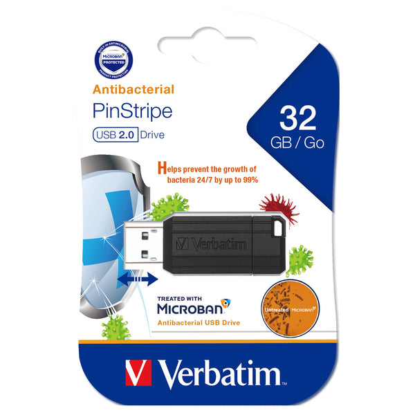 Verbatim Store N Go Microban Black 2.0 USB Flash Drives#Size_32GB
