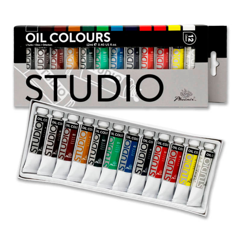 Phoenix Artists' Oil Colour Paints 12ml Set of 12