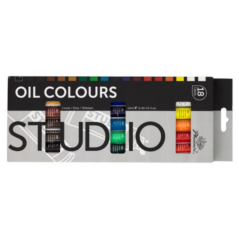 Phoenix Artists' Oil Colour Paints 12ml Set of 18