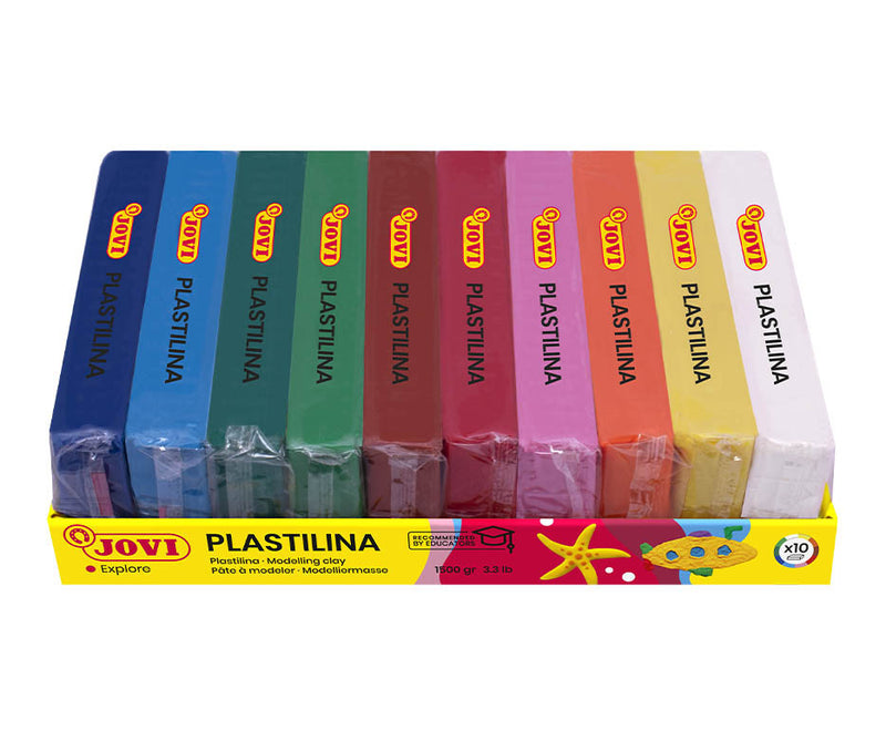 Jovi Plastilina Modelling Clay 10 X 150g Bars Assorted Colours