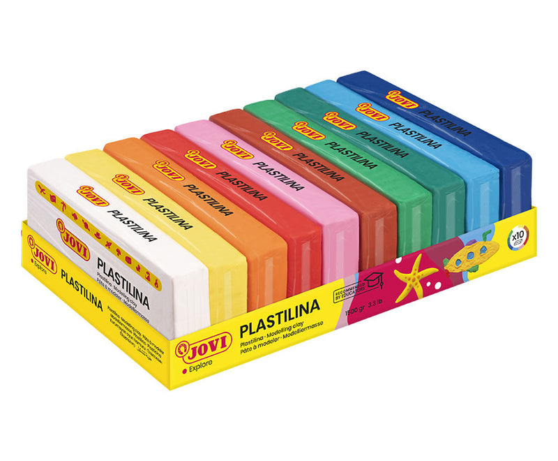 Jovi Plastilina Modelling Clay 10 X 150g Bars Assorted Colours