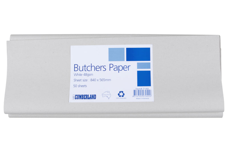 Cumberland Butchers Paper 48gsm 565 X 840mm White - Pack Of 50 Sheets