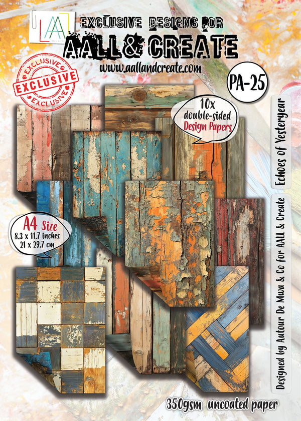 AALL And Create Double-Sided A4 350gsm Echoes of Yesteryear Cardstock Pack of 10