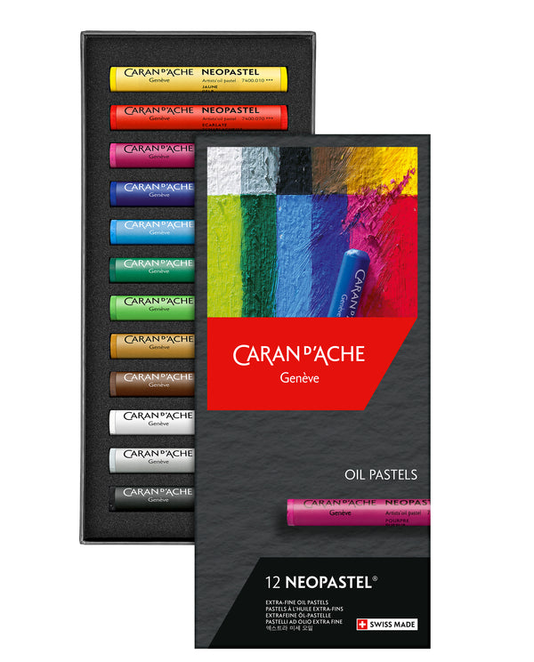 Caran D'ache Neopastel Artist Oil Pastel Sets#Pack Size_PACK OF 12