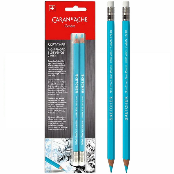 Caran D'Ache Sketcher Non-Photo Blue Pencil 2 Piece