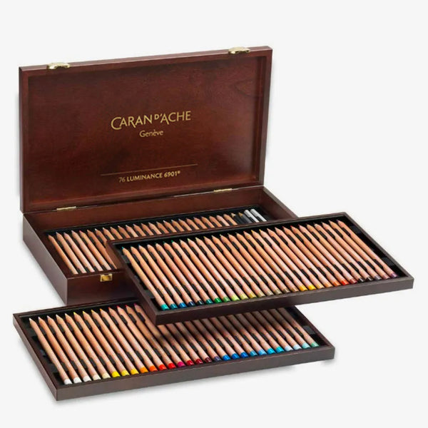 Caran d'Ache Luminance Wooden Box Set Of 76 Wooden Box