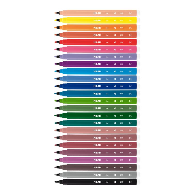 Milan Markers Fine Tip Pack Of 24 Assorted Colours