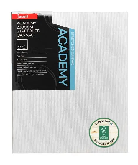 Jasart Academy 3/4 Inch Thin Edge Canvases Pack of 8