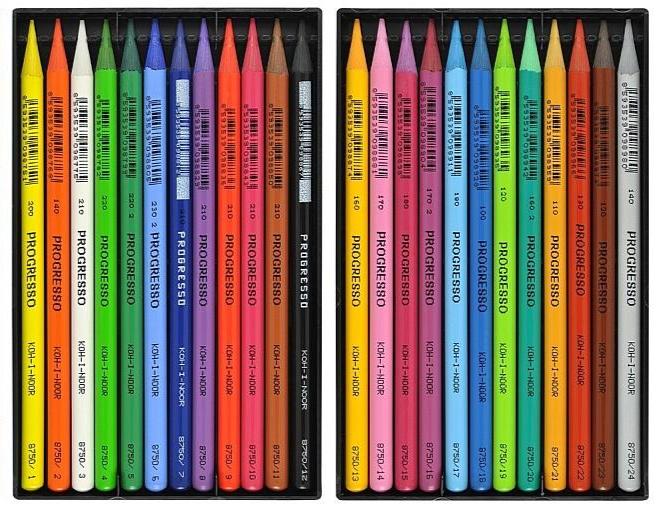 Koh-I-Noor Progresso Woodless Coloured Pencils Set of 24