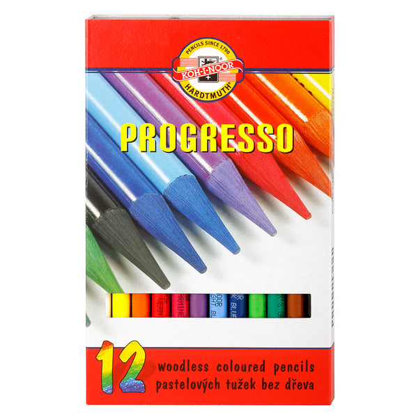 Koh-I-Noor Progresso Woodless Coloured Pencils Set of 12