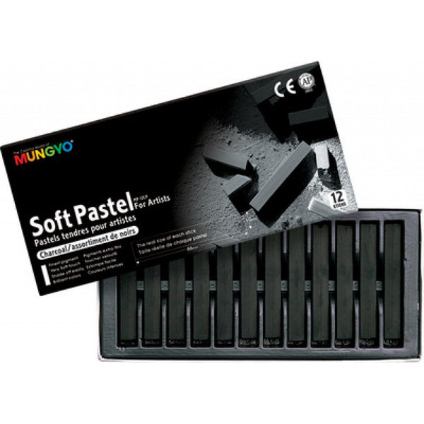 Mungyo Artist Square Soft Pastels Set of 12 Charcoals