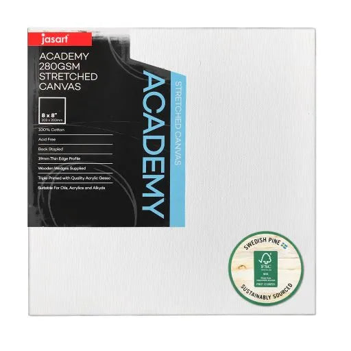 Jasart Academy 3/4 Inch Thin Edge Canvases Pack of 8