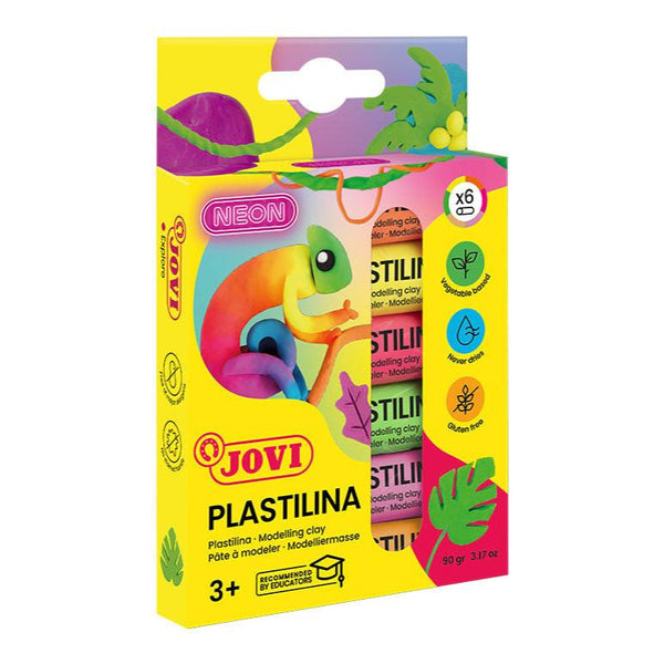 Jovi Plastilina Modelling Clay Sticks Pack of 6 Neon Colours