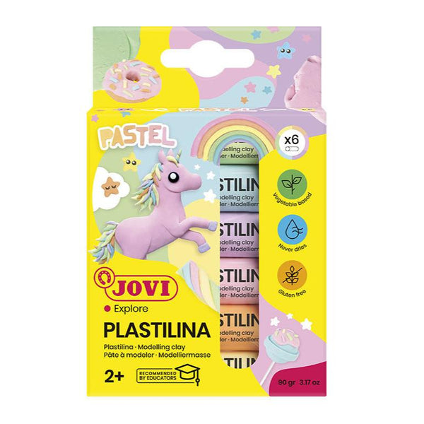 Jovi Plastilina Modelling Clay Sticks Pack of 6 Pastel Colours