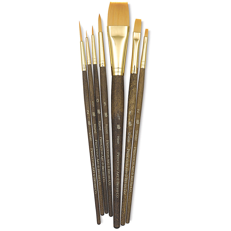 Princeton Real Value Synthetic Golden Taklon 9141 Brushes Set Of 7