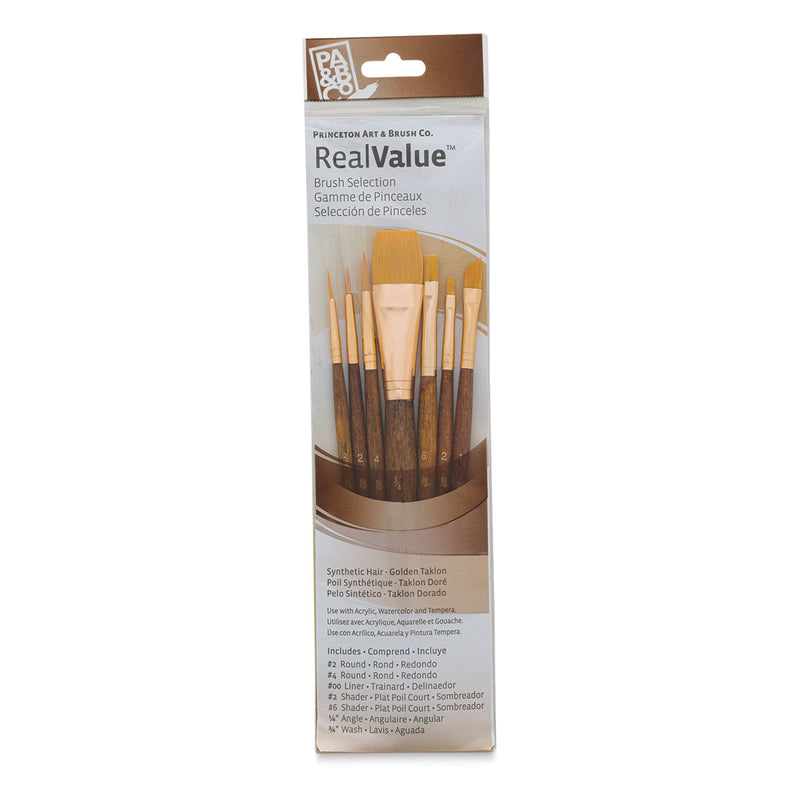 Princeton Real Value Synthetic Golden Taklon 9143 Brushes Set Of 7