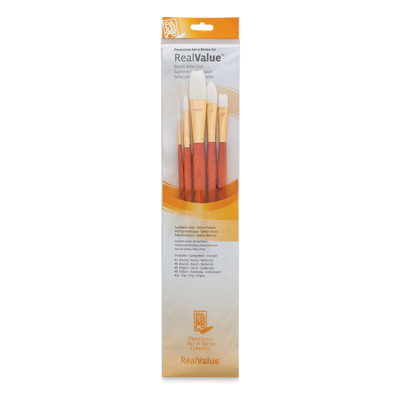 Princeton Real Value Synthetic White Taklon 9155 Brushes Set of 5