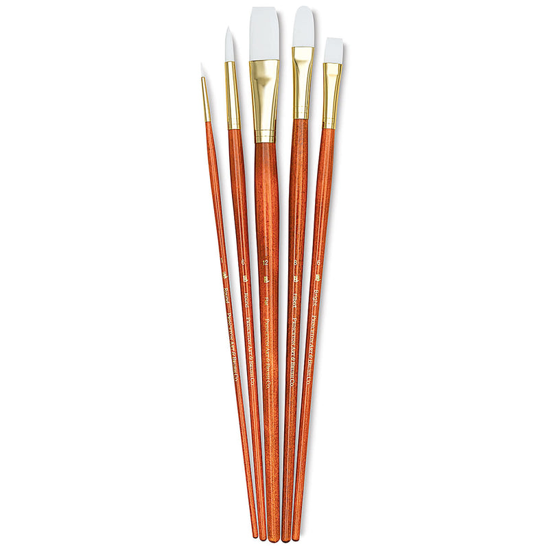 Princeton Real Value Synthetic White Taklon 9155 Brushes Set of 5