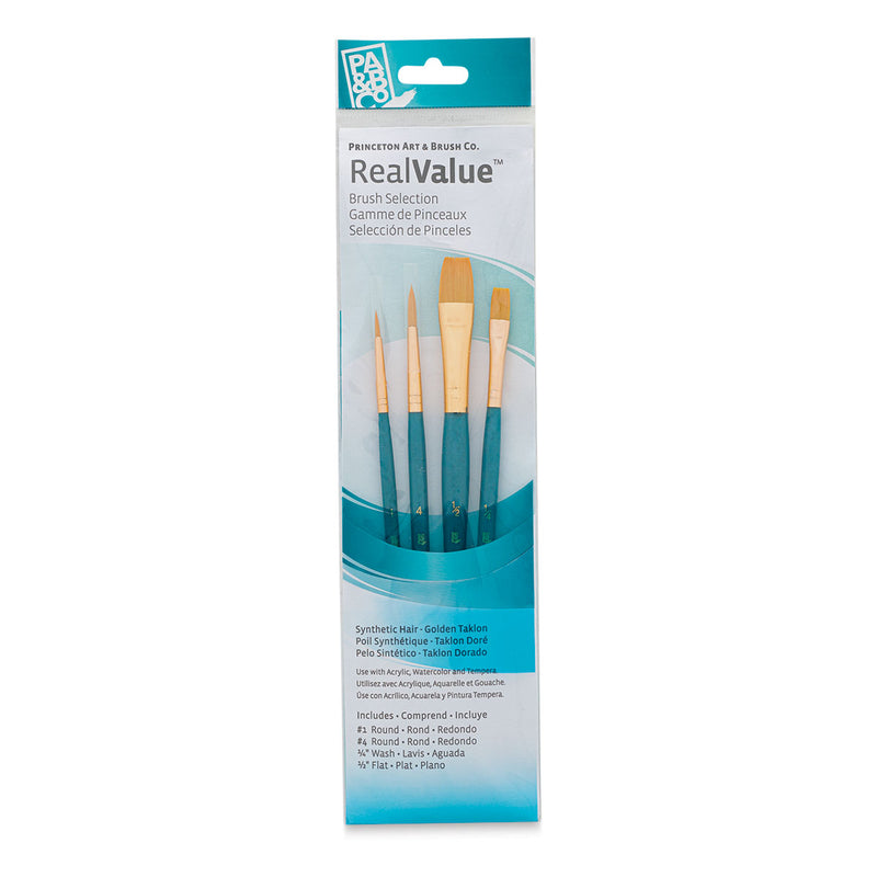 Princeton Real Value Synthetic Golden Taklon 9171 Brushes Set Of 4