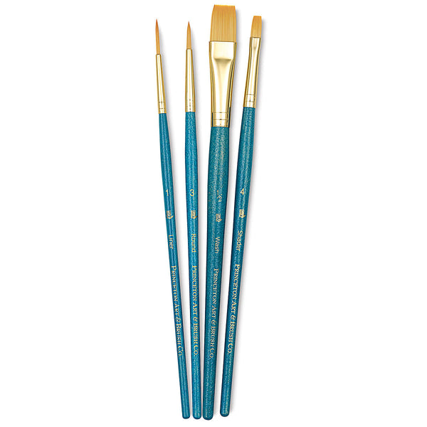 Princeton Real Value Synthetic Golden Taklon 9172 Brushes Set of 4