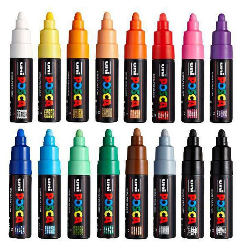 Uni Posca Markers PC-7M 4.5-5.5mm Bold Bullet Assorted Pack Of 16