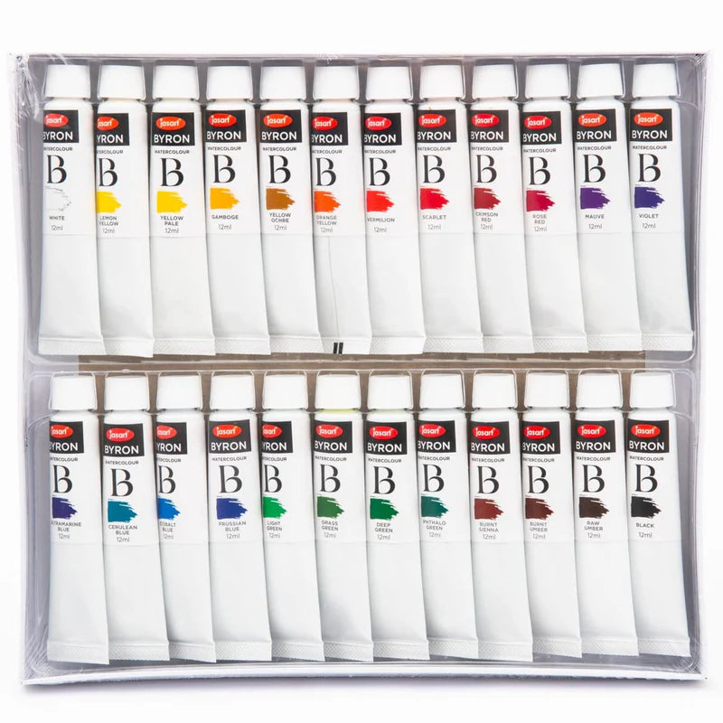 Jasart Byron Watercolour Paint 12ml Set of 24