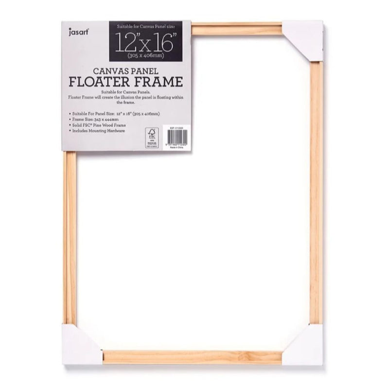 Jasart Canvas Panel Floater Frame 12X16 Inch Natural - Pack of 10