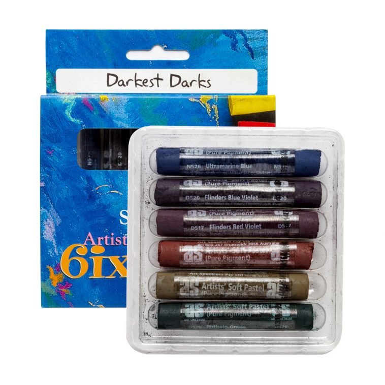 Art Spectrum Round Pastels Set Of 6 - Darkest Darks