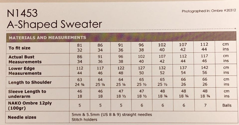 Naturally Pattern Leaflet Nako Ombre Womens/Sweater N1453