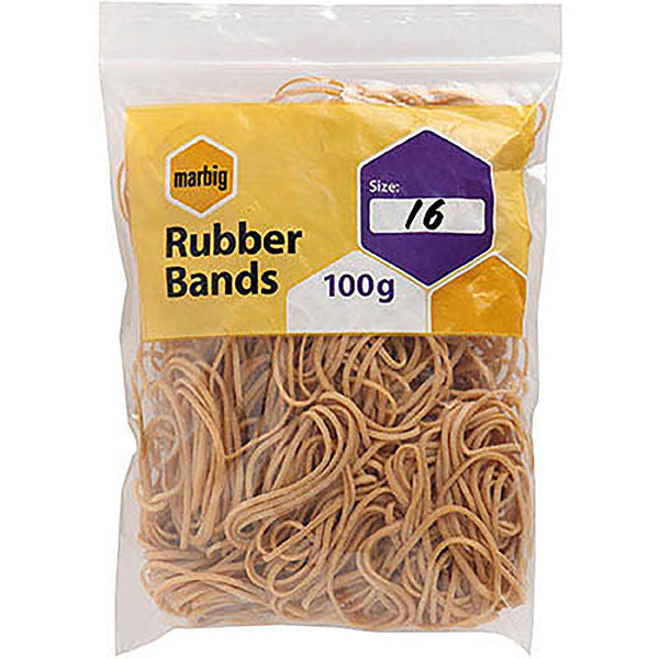 Marbig Rubber Bands 100gm Zip Bag