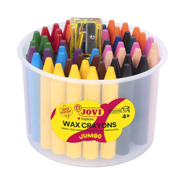 Jovi Wax Crayons & Sharpener Pot Of 60